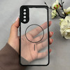 قاب گوشی Galaxy A30S / Galaxy A50S / Galaxy A50 سامسونگ پشت طلقی شفاف طرح مگ سیف دور سیلیکونی مشکی کد 106263