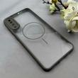 قاب گوشی Galaxy A30S / Galaxy A50S / Galaxy A50 سامسونگ پشت طلقی شفاف طرح مگ سیف دور سیلیکونی خاکستری کد 106264