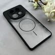 قاب گوشی Redmi Note 14 Pro 5G / Redmi Note 14 Pro Plus / Poco X7 شیائومی پشت طلقی شفاف طرح مگ سیف دور سیلیکونی مشکی کد 106287