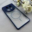 قاب گوشی Redmi Note 14 Pro 5G / Redmi Note 14 Pro Plus / Poco X7 شیائومی پشت طلقی شفاف طرح مگ سیف دور سیلیکونی سرمه ای کد 106289