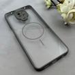 قاب گوشی Redmi Note 9S / Redmi Note 9 Pro شیائومی پشت طلقی شفاف طرح مگ سیف دور سیلیکونی خاکستری کد 106303