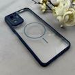 قاب گوشی Redmi Note 10S / Redmi Note 10 4G / Poco M5S شیائومی پشت طلقی شفاف طرح مگ سیف دور سیلیکونی سرمه ای کد 106307
