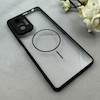 قاب گوشی Redmi Note 10 Pro 4G / Redmi Note 10 Pro Max شیائومی پشت طلقی شفاف طرح مگ سیف دور سیلیکونی مشکی کد 106310
