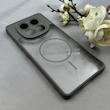 قاب گوشی Redmi Note 14 Pro 4G شیائومی پشت طلقی شفاف طرح مگ سیف دور سیلیکونی خاکستری کد 106321