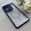 قاب گوشی Redmi Note 13 Pro 4G / Poco M6 Pro 4G شیائومی پشت طلقی شفاف طرح مگ سیف دور سیلیکونی سرمه ای کد 106323