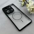 قاب گوشی Redmi Note 13 Pro 4G / Poco M6 Pro 4G شیائومی پشت طلقی شفاف طرح مگ سیف دور سیلیکونی مشکی کد 106324
