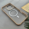 قاب گوشی iPhone 16 Pro Max آیفون ضدضربه اورجینال Camera Protection مگ سیف دار شفاف قهوه ای کد E21-106419