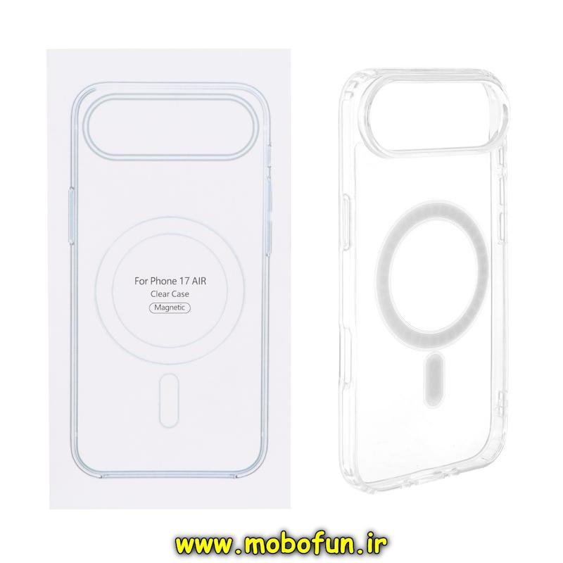 قاب گوشی iPhone 17 Air آیفون اورجینال اسپیس مگ سیف Space Mag safe طرح طلقی شیشه ای شفاف کد 94386
