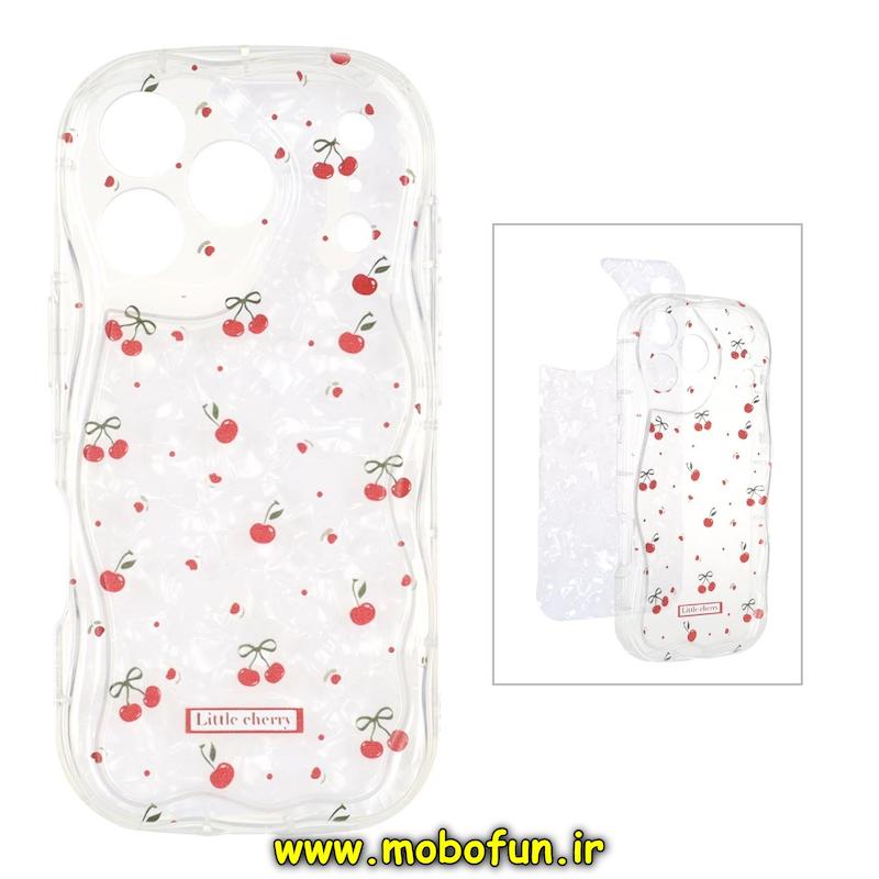 قاب گوشی iPhone 17 Pro آیفون ماربل لاکچری بالشتی ژله ای محافظ لنزدار طرح آلبالو کد 94398