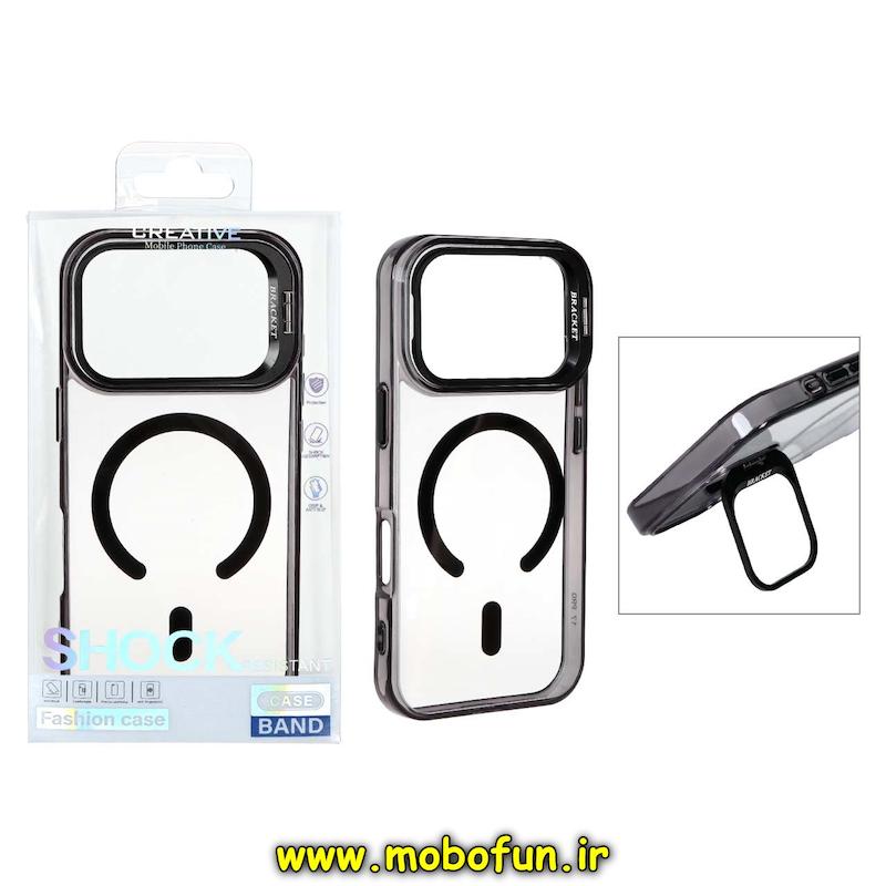 قاب گوشی iPhone 17 Pro آیفون اورجینال متال Bracket مگ سیف دار لنز آلومینیومی مشکی کد 94411