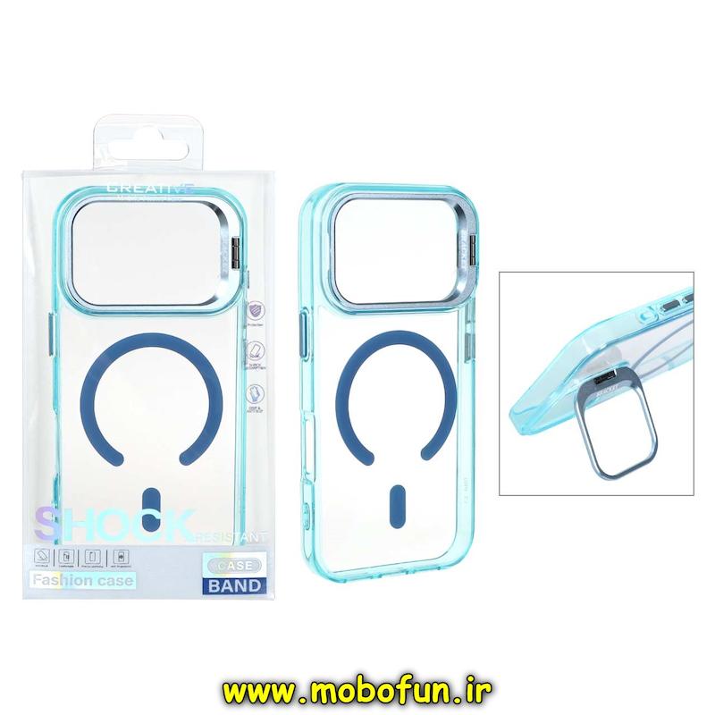 قاب گوشی iPhone 17 Pro آیفون اورجینال متال Bracket مگ سیف دار لنز آلومینیومی سبزآبی کد 94412