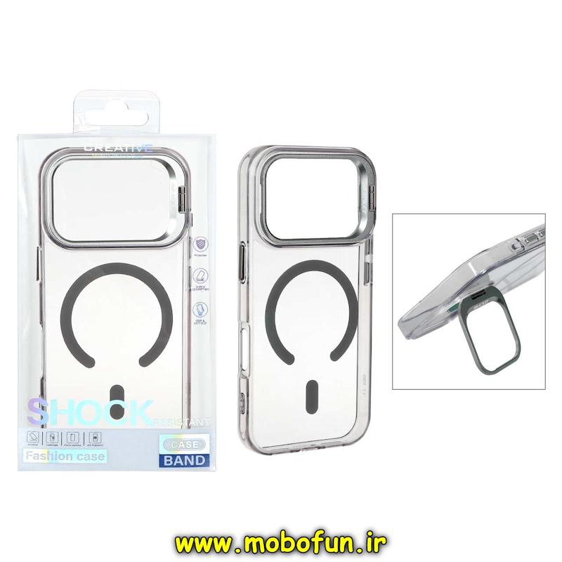 قاب گوشی iPhone 17 Pro آیفون اورجینال متال Bracket مگ سیف دار لنز آلومینیومی خاکستری کد 94415