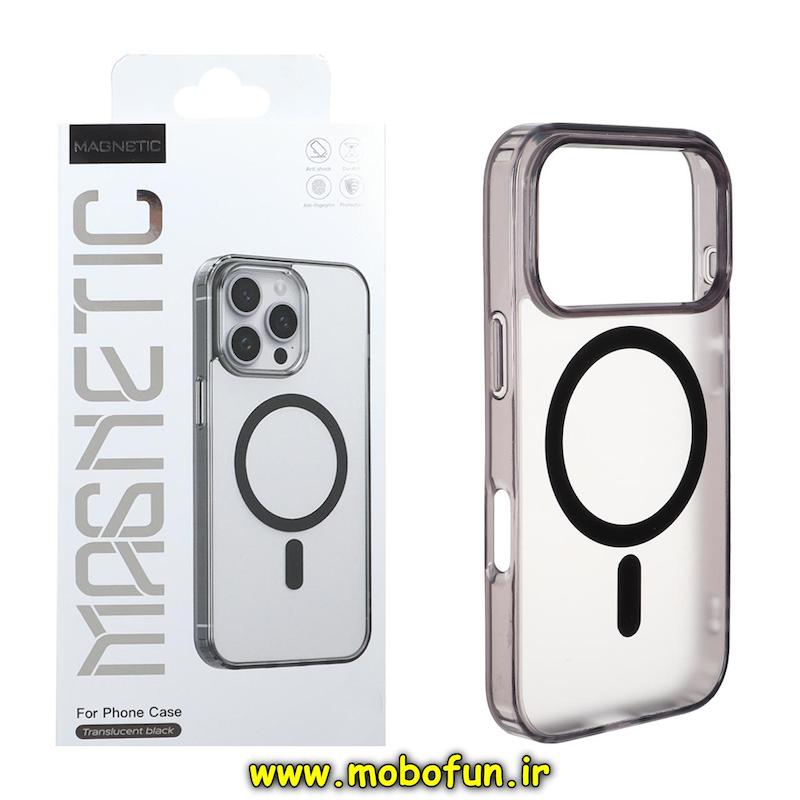 قاب گوشی iPhone 17 Pro آیفون اورجینال MAGNETIC طرح پشت طلق مگ سیف دار مات مشکی کد 94417