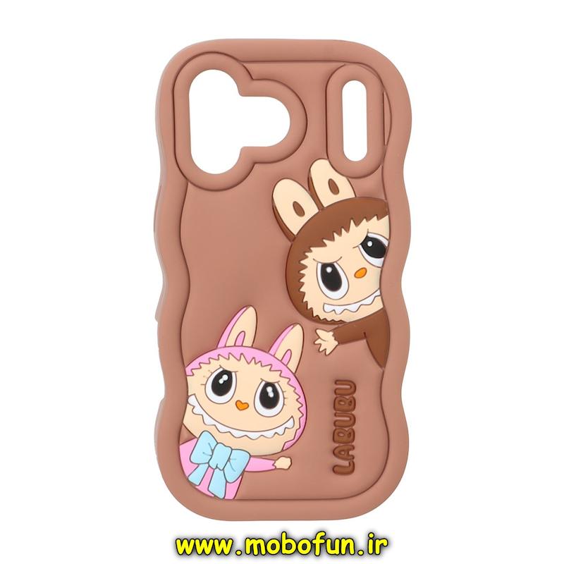 قاب گوشی iPhone 17 Pro Max آیفون سیلیکونی پاک کنی طرح لبوبو Labubu برجسته کد 94462