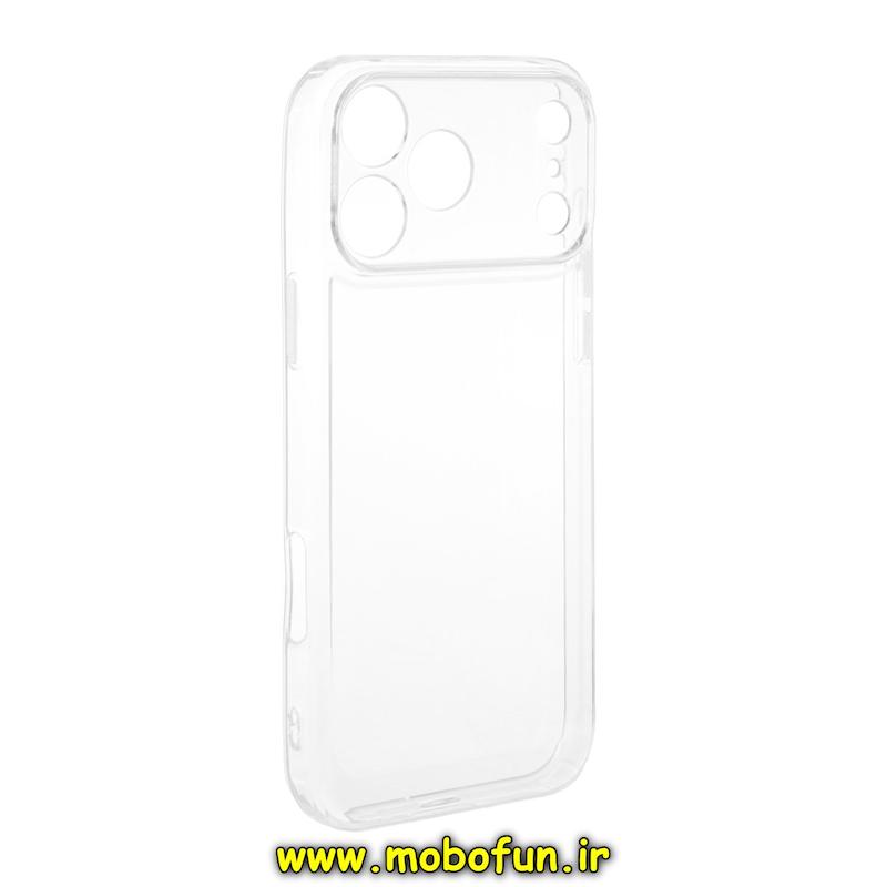 قاب گوشی iPhone 17 Pro Max آیفون طرح ژله ای شفاف بی رنگ SPACE ایربگ دار محافظ لنز دار کد 94464