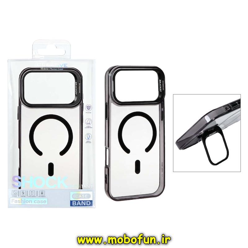 قاب گوشی iPhone 17 Pro Max آیفون اورجینال متال Bracket مگ سیف دار لنز آلومینیومی مشکی کد 94467