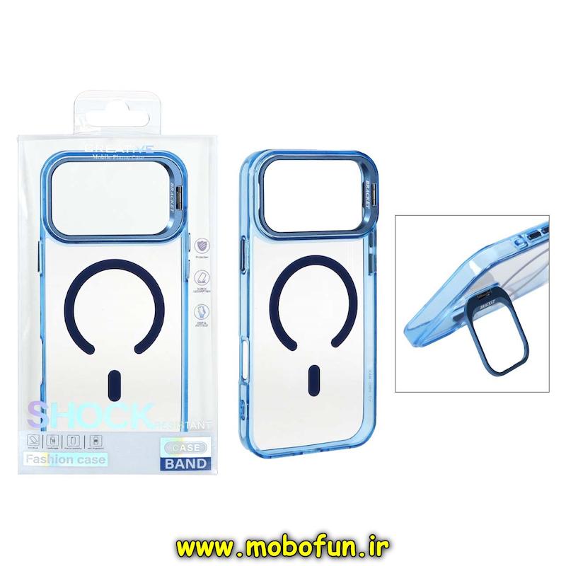 قاب گوشی iPhone 17 Pro Max آیفون اورجینال متال Bracket مگ سیف دار لنز آلومینیومی آبی کد 94469