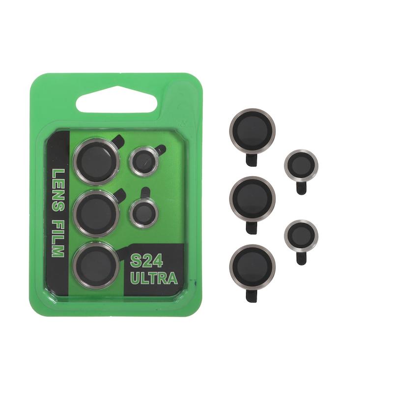 محافظ لنز Galaxy S24 Ultra سامسونگ مناسب برای دوربین گوشی مدل رینگی فلزی Lens Film خاکستری کد 94574