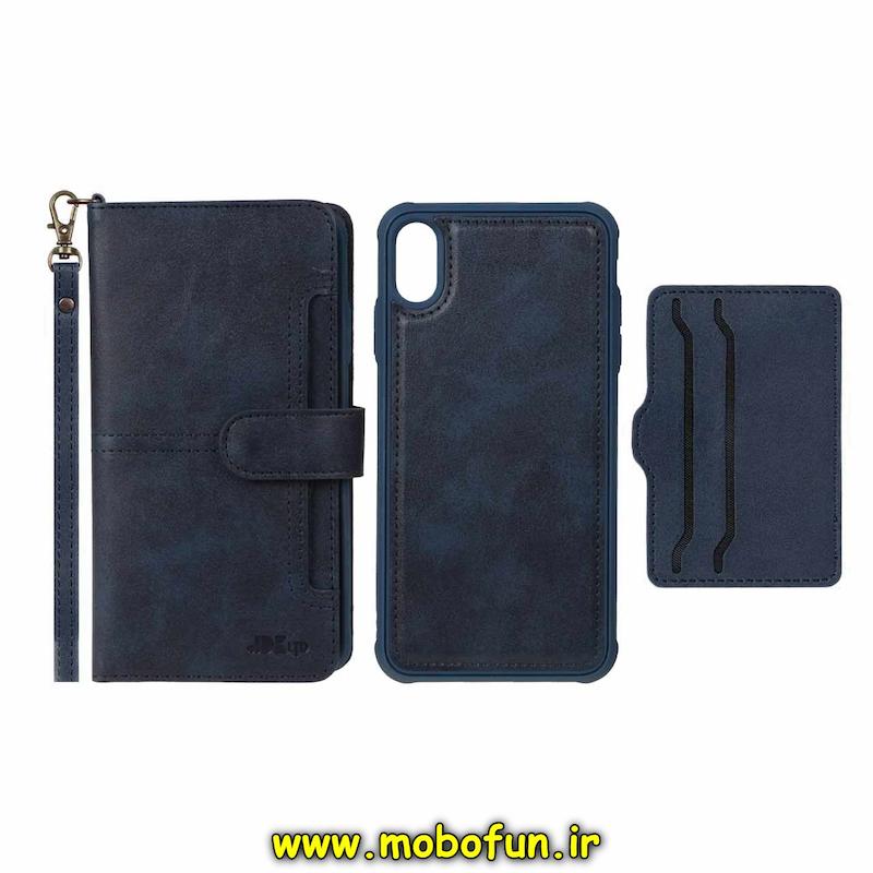 کیف گوشی موبایل iPhone XS Max آیفون اورجینال JDK با ست بند و جاکارتی سرمه ای کد 94534