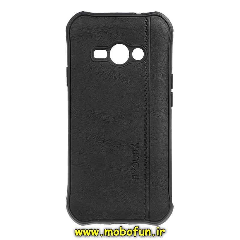 قاب گوشی Galaxy J1 Ace سامسونگ طرح ژله ای چرمی ساده Ryourk محافظ لنزدار مشکی کد 94579