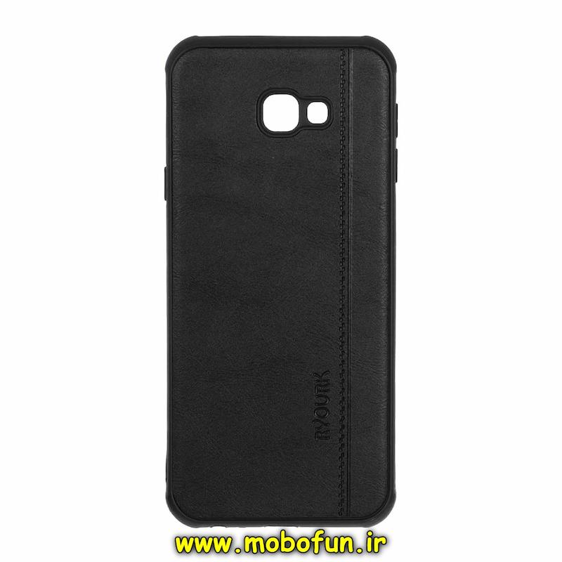 قاب گوشی Galaxy J4 Plus سامسونگ طرح ژله ای چرمی ساده Ryourk محافظ لنزدار مشکی کد 94580