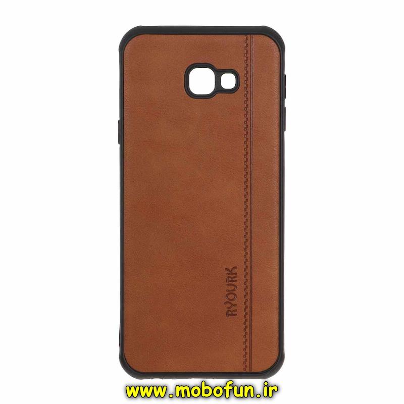قاب گوشی Galaxy J4 Plus سامسونگ طرح ژله ای چرمی ساده Ryourk محافظ لنزدار عسلی کد 94581