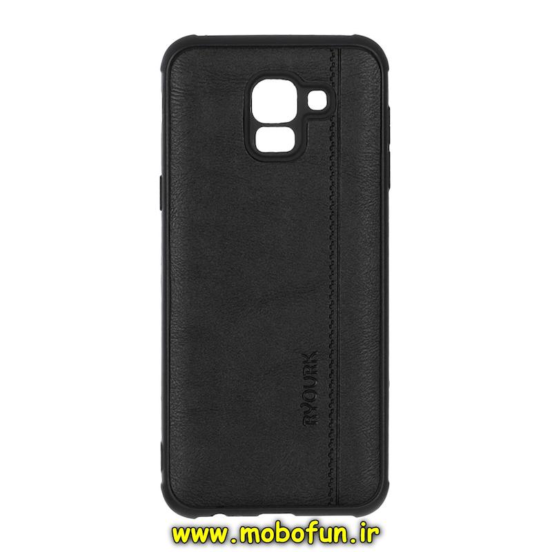 قاب گوشی Galaxy J6 2018 سامسونگ طرح ژله ای چرمی ساده Ryourk محافظ لنزدار مشکی کد 94590