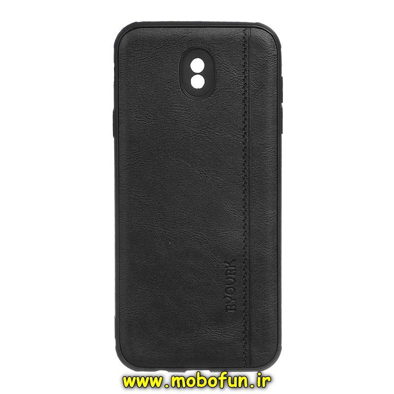 قاب گوشی Galaxy J7 Pro سامسونگ ژله ای چرمی ساده Ryourk محافظ لنزدار مشکی کد 94605