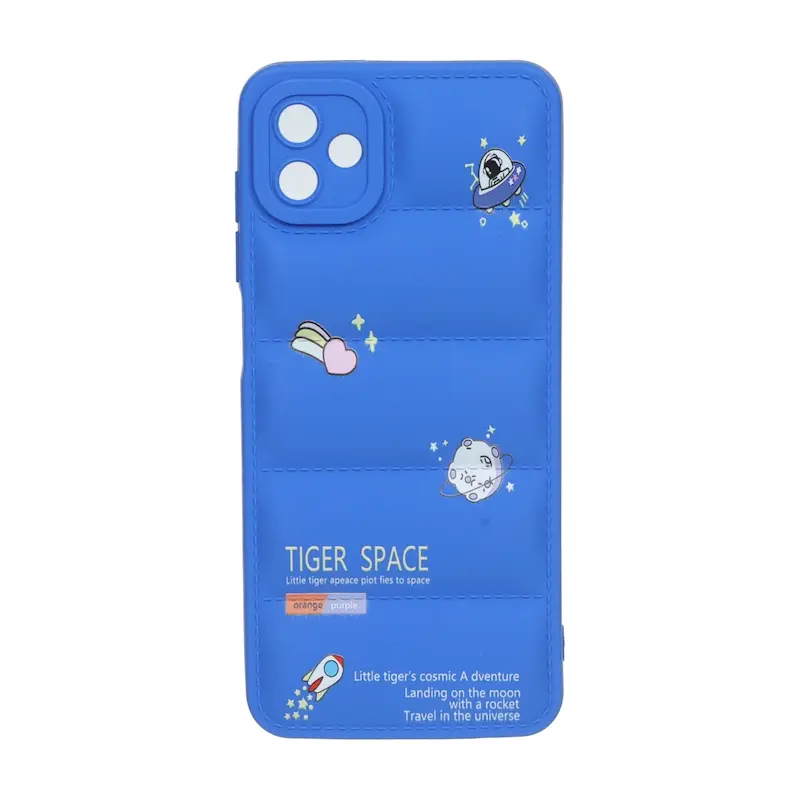 قاب گوشی Galaxy A04 / Galaxy M13 5G سامسونگ سیلیکون ژله ای پافر PC فانتزی زیر بسته محافظ لنز دار اسپرت آبی کد 106820