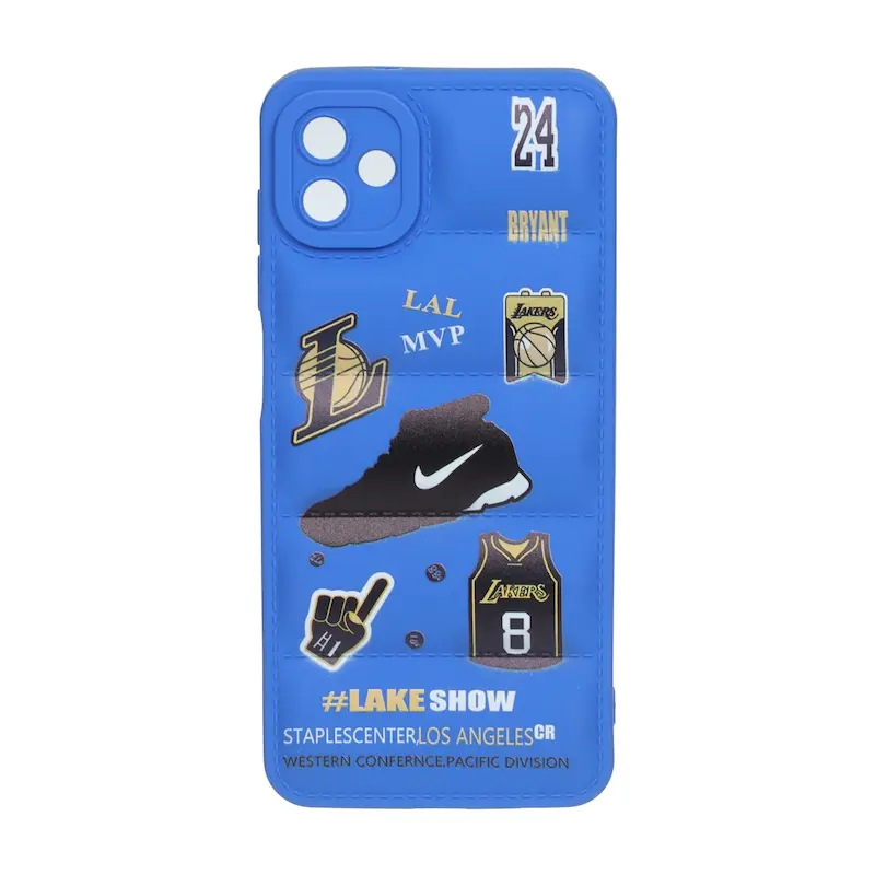 قاب گوشی Galaxy A04 / Galaxy M13 5G سامسونگ سیلیکون ژله ای پافر PC فانتزی زیر بسته محافظ لنز دار اسپرت آبی کد 106821