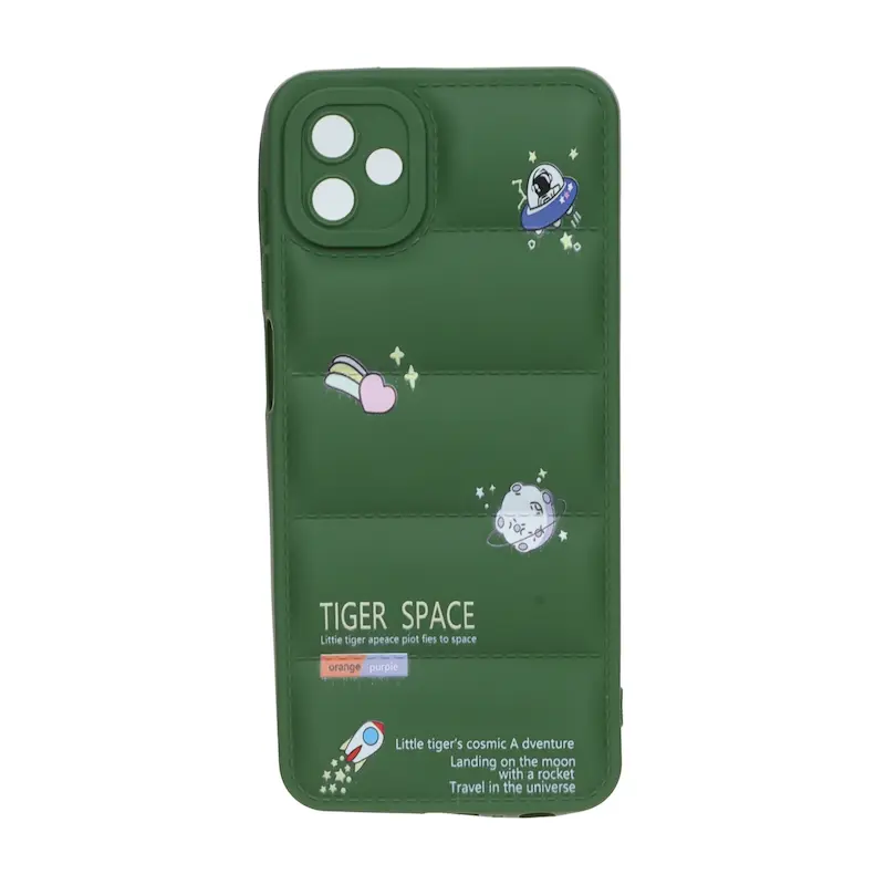 قاب گوشی Galaxy A04 / Galaxy M13 5G سامسونگ سیلیکون ژله ای پافر PC فانتزی زیر بسته محافظ لنز دار اسپرت سبز کد 106827