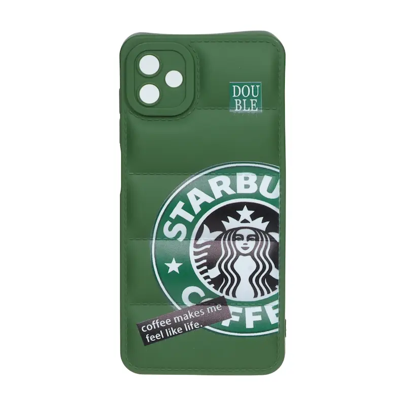 قاب گوشی Galaxy A04 / Galaxy M13 5G سامسونگ سیلیکون ژله ای پافر PC فانتزی زیر بسته محافظ لنز دار اسپرت سبز کد 106828