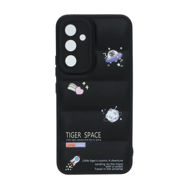 قاب گوشی Galaxy A54 سامسونگ سیلیکون ژله ای پافر PC فانتزی زیر بسته محافظ لنز دار اسپرت مشکی کد 106844