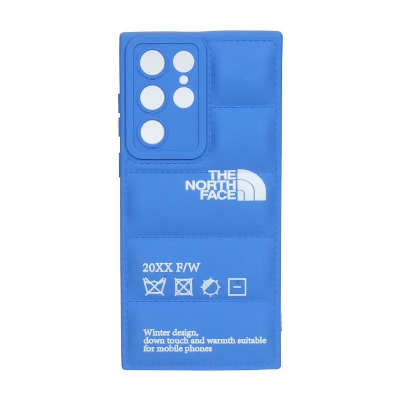 قاب گوشی Galaxy S22 Ultra سامسونگ سیلیکون ژله ای پافر PC فانتزی زیر بسته محافظ لنز دار اسپرت آبی کد 106850
