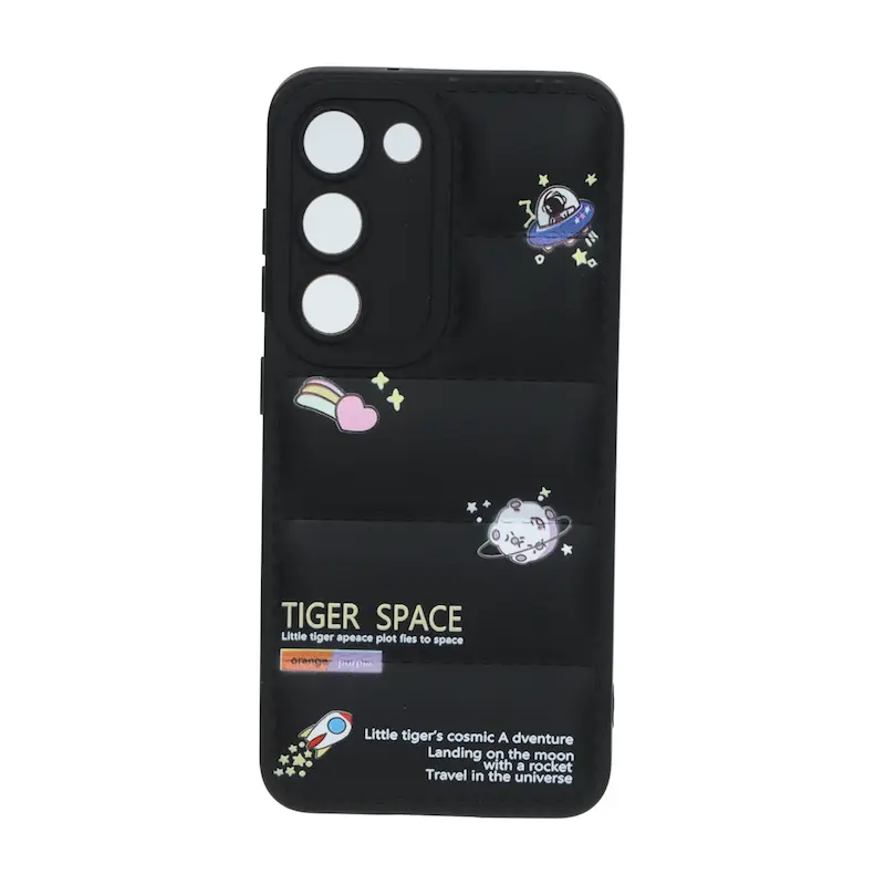 قاب گوشی Galaxy S23 سامسونگ سیلیکون ژله ای پافر PC فانتزی زیر بسته محافظ لنز دار اسپرت مشکی کد 106889