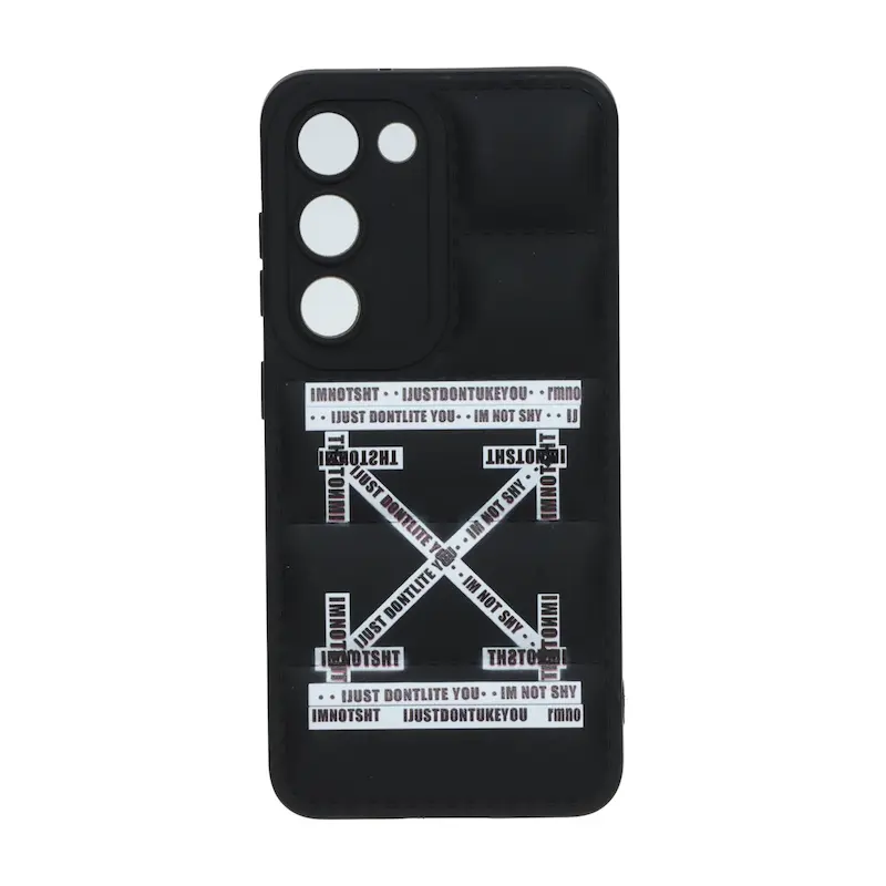 قاب گوشی Galaxy S23 سامسونگ سیلیکون ژله ای پافر PC فانتزی زیر بسته محافظ لنز دار اسپرت مشکی کد 106890