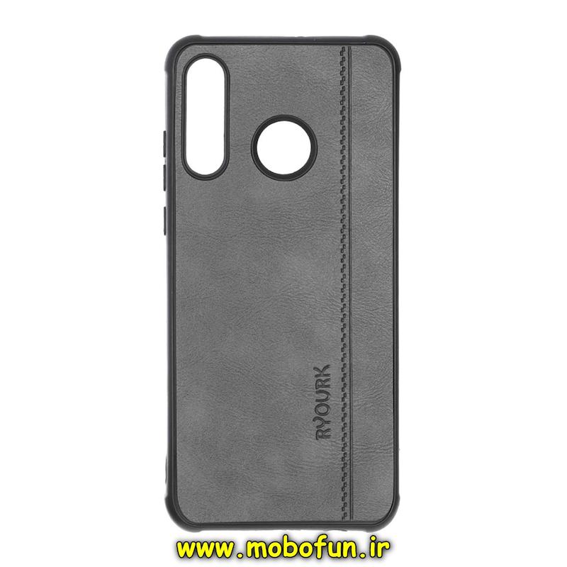 قاب گوشی Huawei P30 Lite هوآوی طرح ژله ای چرمی ساده Ryourk محافظ لنزدار خاکستری کد 94688