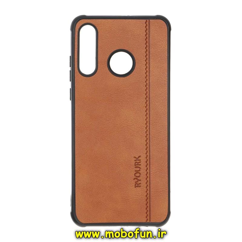 قاب گوشی Huawei P30 Lite هوآوی طرح ژله ای چرمی ساده Ryourk محافظ لنزدار عسلی کد 94691