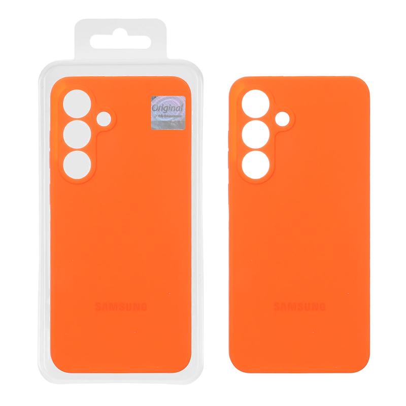 قاب گوشی Galaxy S25 FE سامسونگ سیلیکونی اورجینال پاک کنی درجه یک زیربسته نارنجی کد 106989