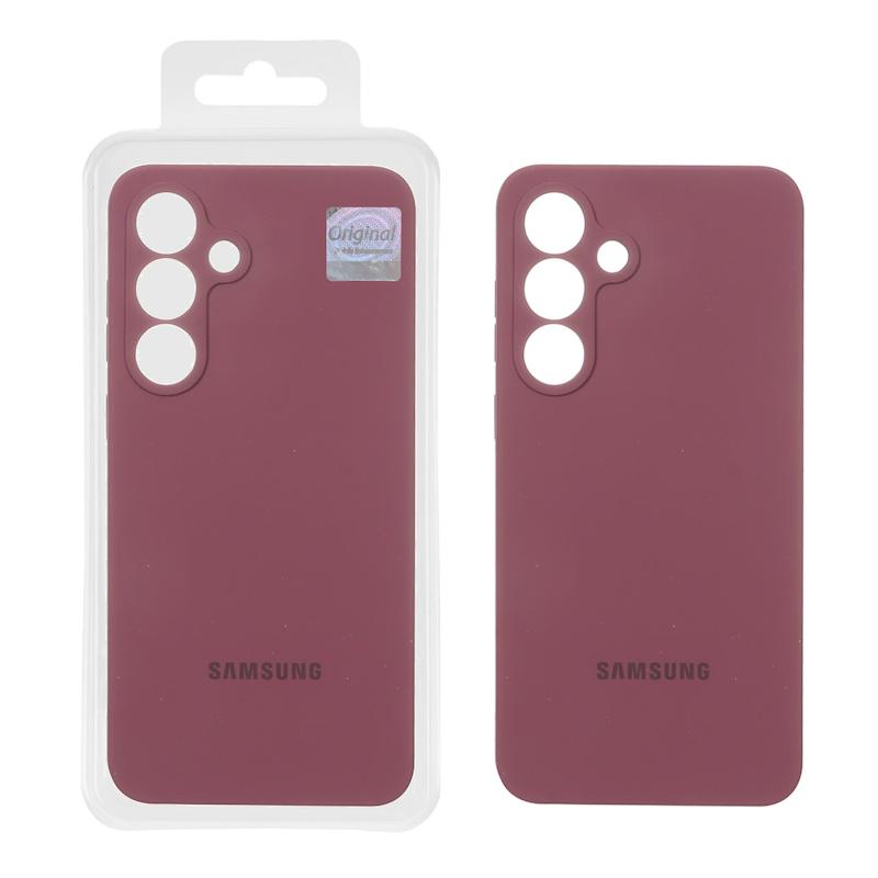 قاب گوشی Galaxy S25 FE سامسونگ سیلیکونی اورجینال پاک کنی درجه یک زیربسته زرشکی کد 106996