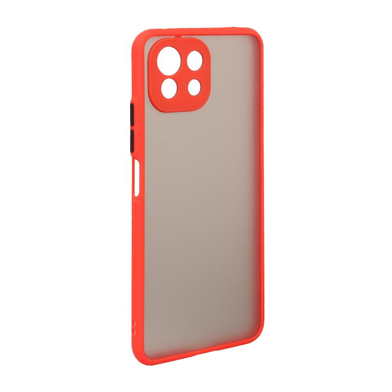 قاب گوشی Xiaomi Mi 11 Lite 4G / Mi 11 Lite 5G / Mi 11 Lite Ne شیائومی پشت مات محافظ لنز دار دور سیلیکونی قرمز کد 106927
