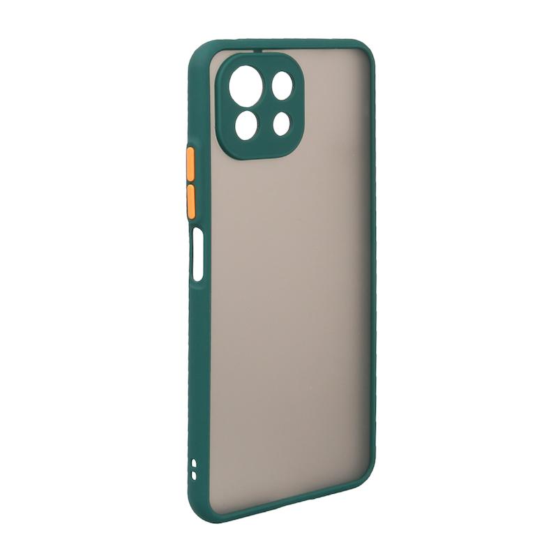 قاب گوشی Xiaomi Mi 11 Lite 4G / Mi 11 Lite 5G / Mi 11 Lite Ne شیائومی پشت مات محافظ لنز دار دور سیلیکونی سبز تیره کد 106928