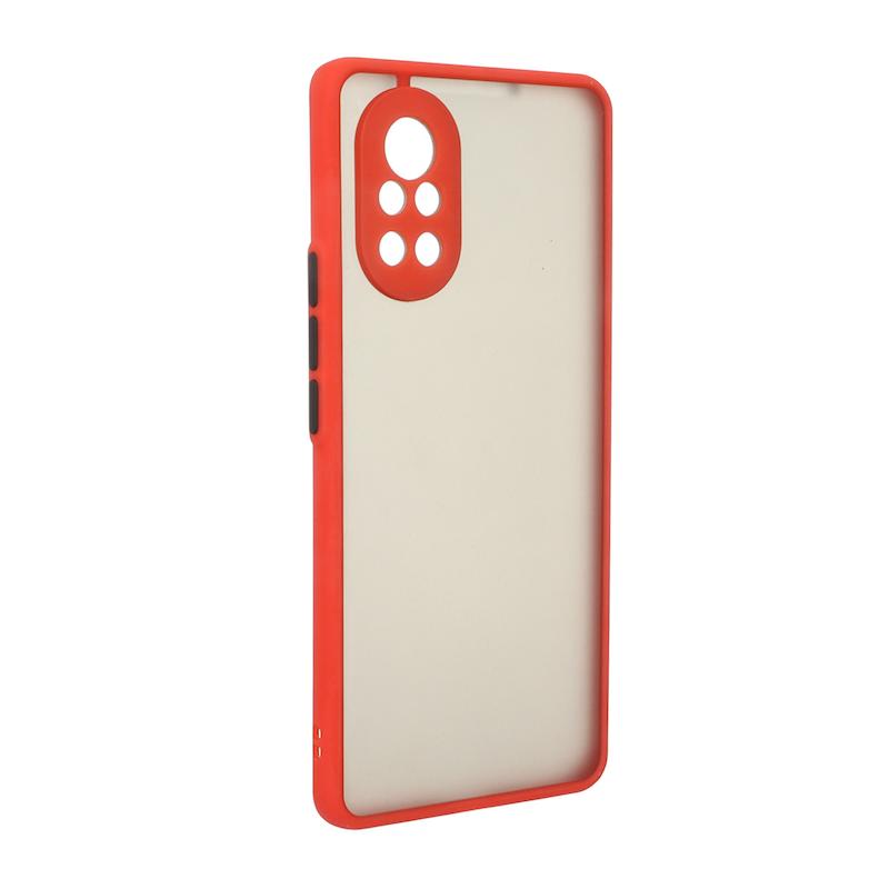 قاب گوشی Huawei Nova 8 هوآوی پشت مات محافظ لنز دار دور سیلیکونی قرمز کد 106935