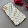 قاب گوشی iPhone X / iPhone XS آیفون ژله ای مای کیس گلد لاین لوزی دور طلایی محافظ لنز دار سفید کد 108761