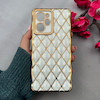 قاب گوشی Poco X5 Pro شیائومی ژله ای مای کیس گلد لاین لوزی دور طلایی محافظ لنز دار سفید کد 108775
