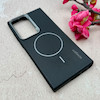 قاب گوشی Galaxy S23 Ultra سامسونگ لدر دیزاین SOFT Lether Design اسپیگن Spigen سیلیکونی طرح مگ سیف مشکی کد 108148