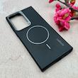 قاب گوشی Galaxy S23 Ultra سامسونگ لدر دیزاین SOFT Lether Design اسپیگن Spigen سیلیکونی طرح مگ سیف مشکی کد 108148