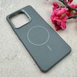 قاب گوشی Redmi Note 13 4G شیائومی لدر دیزاین SOFT Lether Design اسپیگن Spigen سیلیکونی طرح مگ سیف طوسی کد 108182