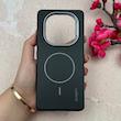 قاب گوشی Redmi Note 14 Pro 4G شیائومی لدر دیزاین SOFT Lether Design اسپیگن Spigen سیلیکونی طرح مگ سیف مشکی کد 108190