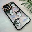 قاب گوشی iPhone 13 Pro Max آیفون لاین کمرا اورجینال Q Series فانتزی محافظ لنزدار طرح کرومی مشکی کد 107958